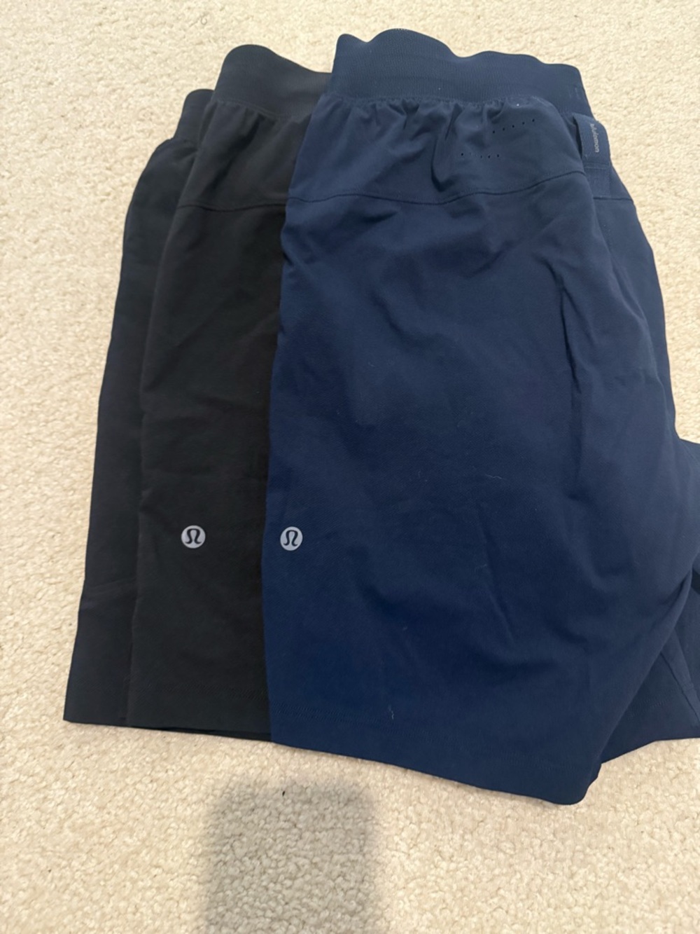 lululemon athletica Men's Athletic Shorts (2 pairs) in Navy and Black Duo